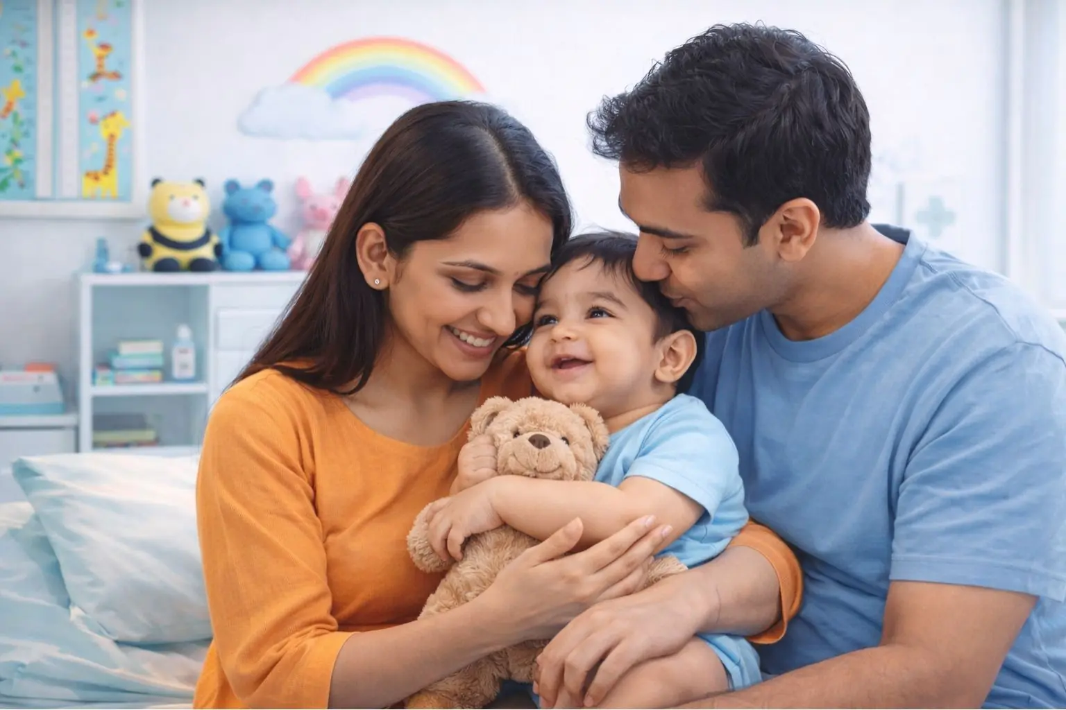 Comfort and care after painless vaccination for babies