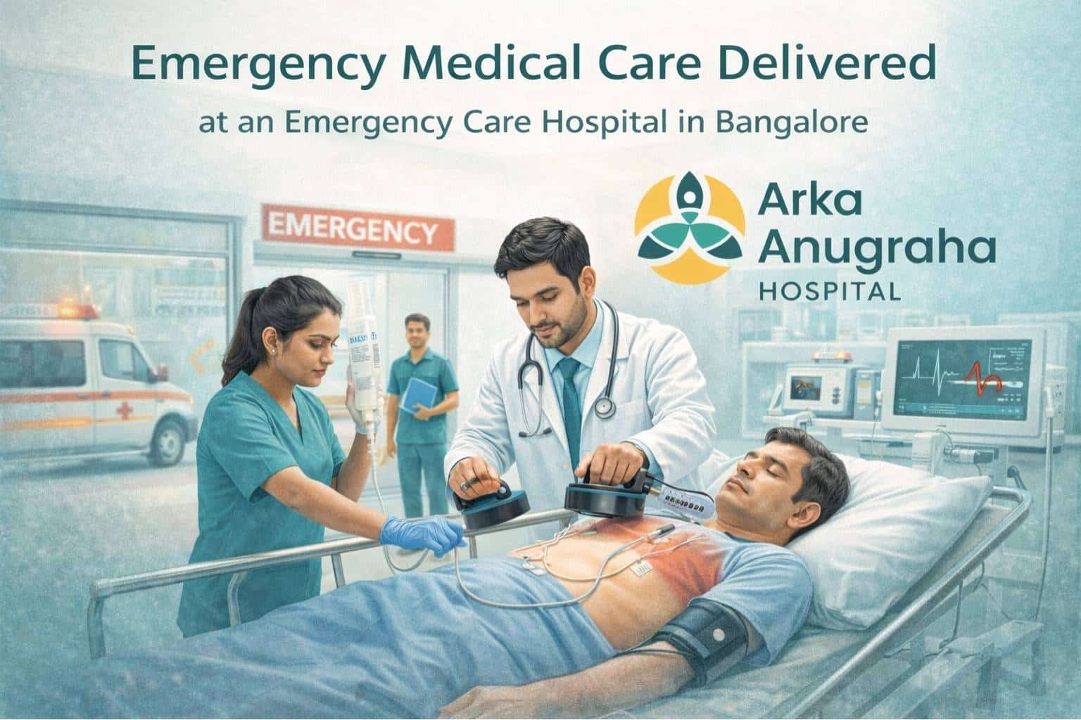 Emergency medical care delivered at an emergency care hospital in Bangalore