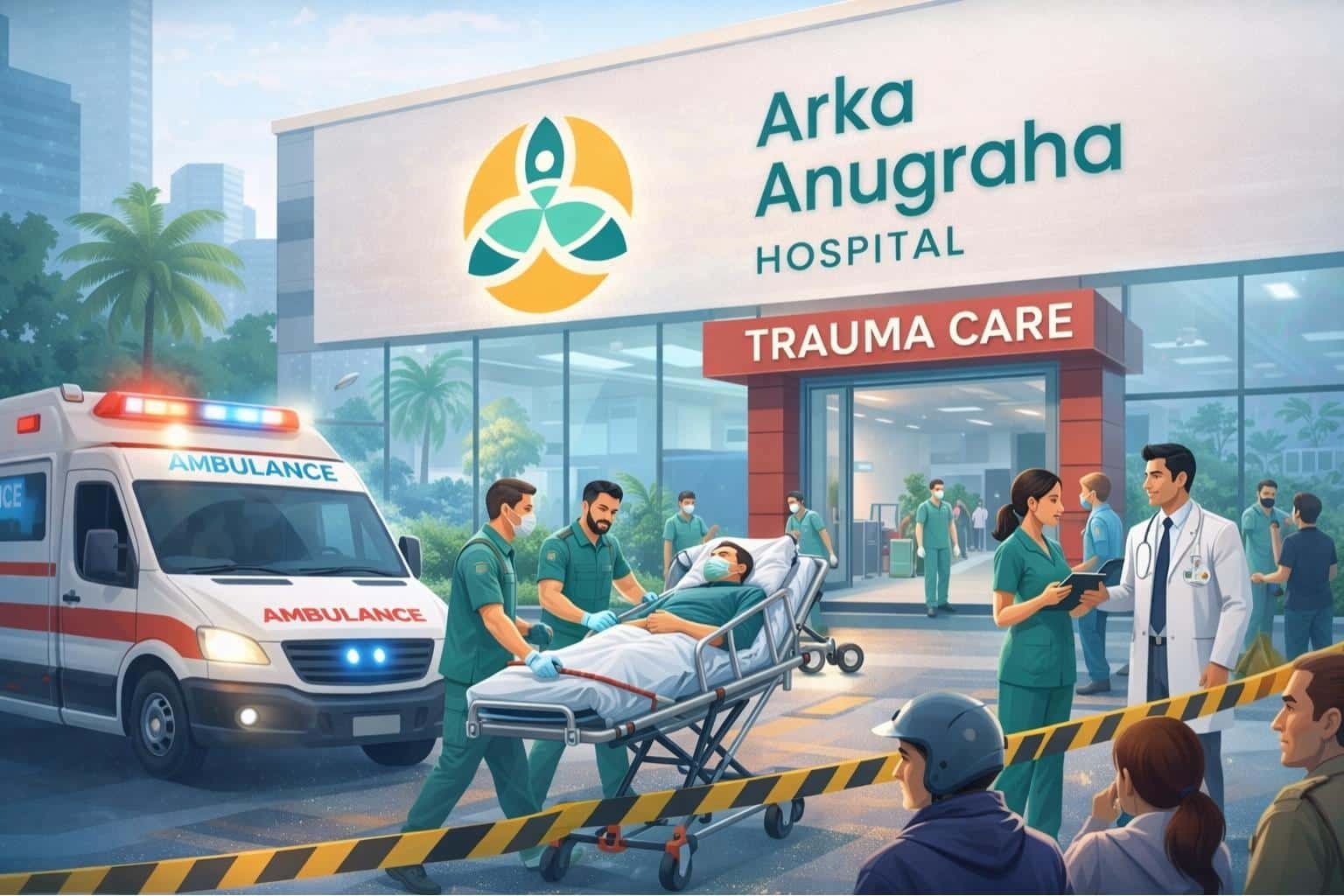 Emergency response at a trauma care hospital in Banagalore