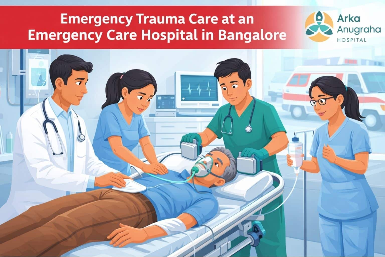 Emergency trauma care at an emergency care hospital in Bangalore