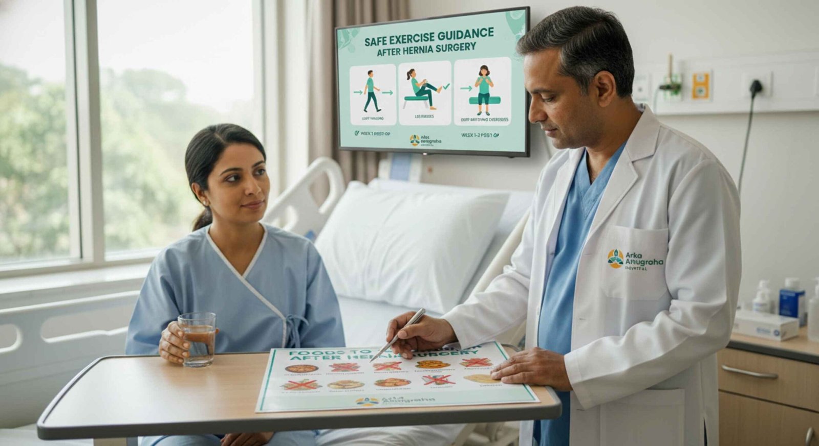 Safe exercise guidance after surgery while following foods to avoid after inguinal hernia surgery