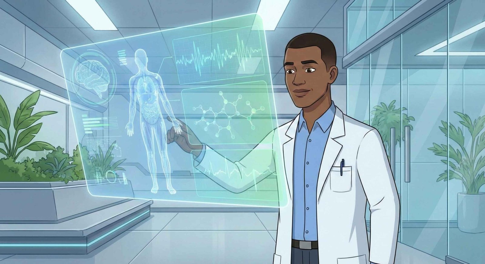 Medical professional utilizing modern technology representing the science aspect of integrative medicine