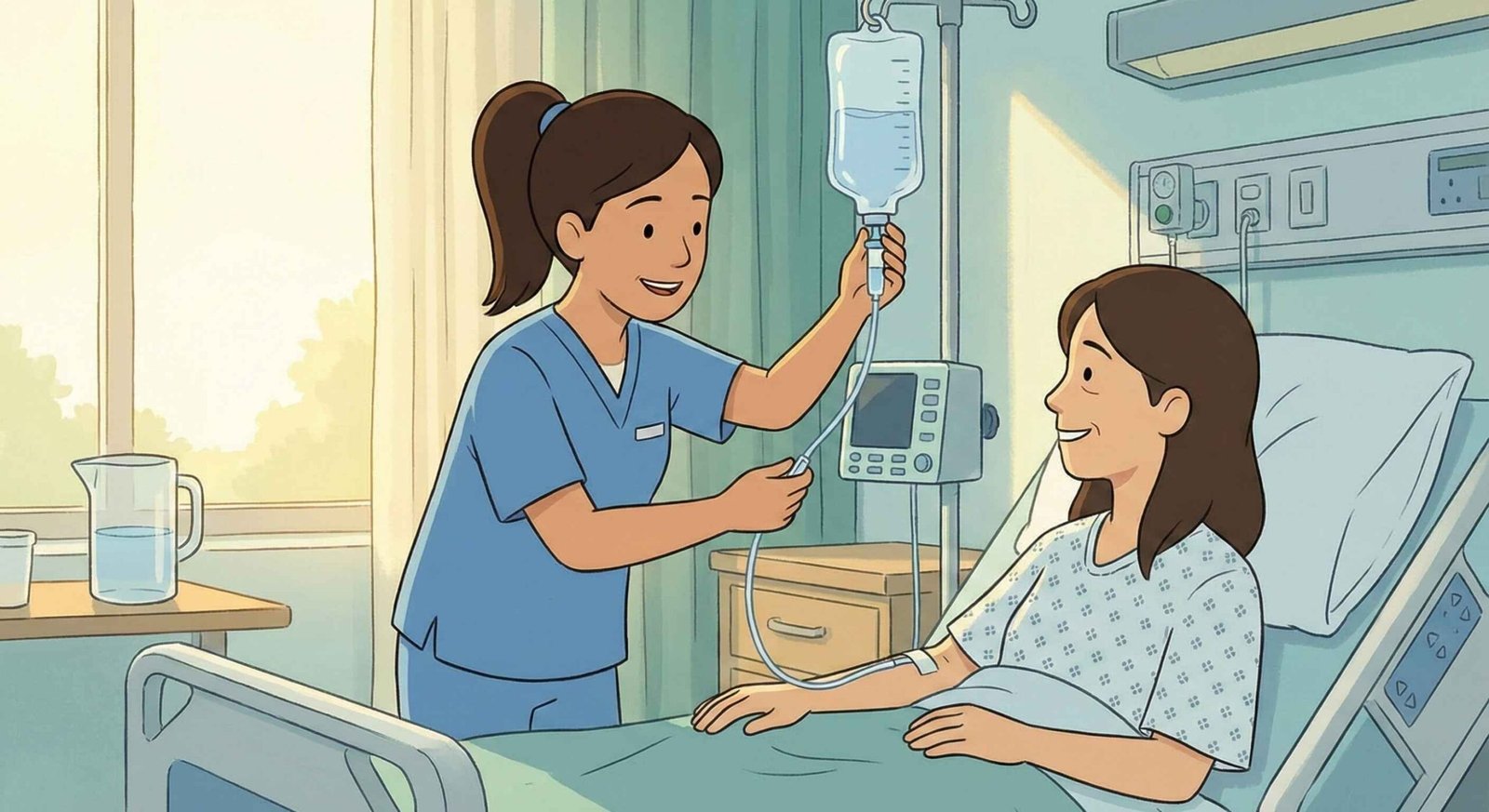 Medical professional monitoring patient vitals and cardiac health