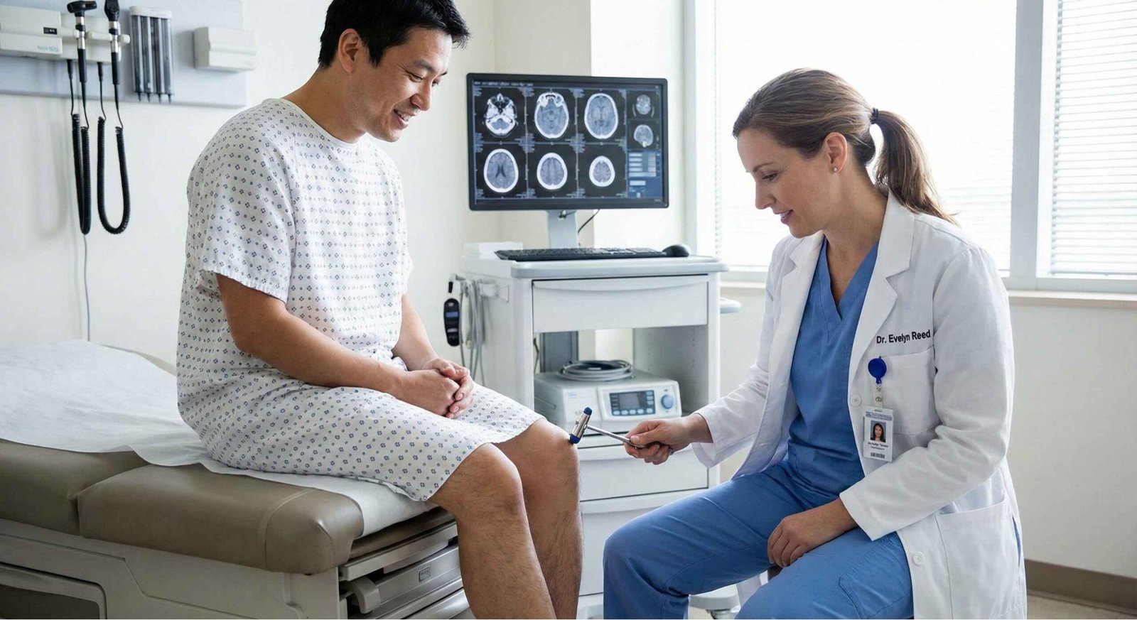 Patient undergoing neurological examination
