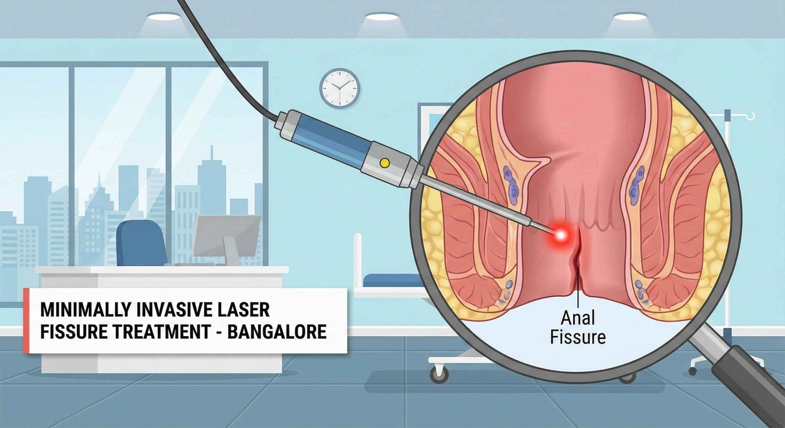 Laser surgical tool used for minimally invasive anal fissure treatment in Bangalore