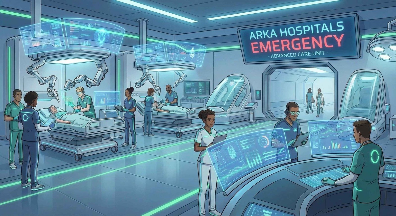 Arka Hospitals emergency room with advanced medical technology and expert staff