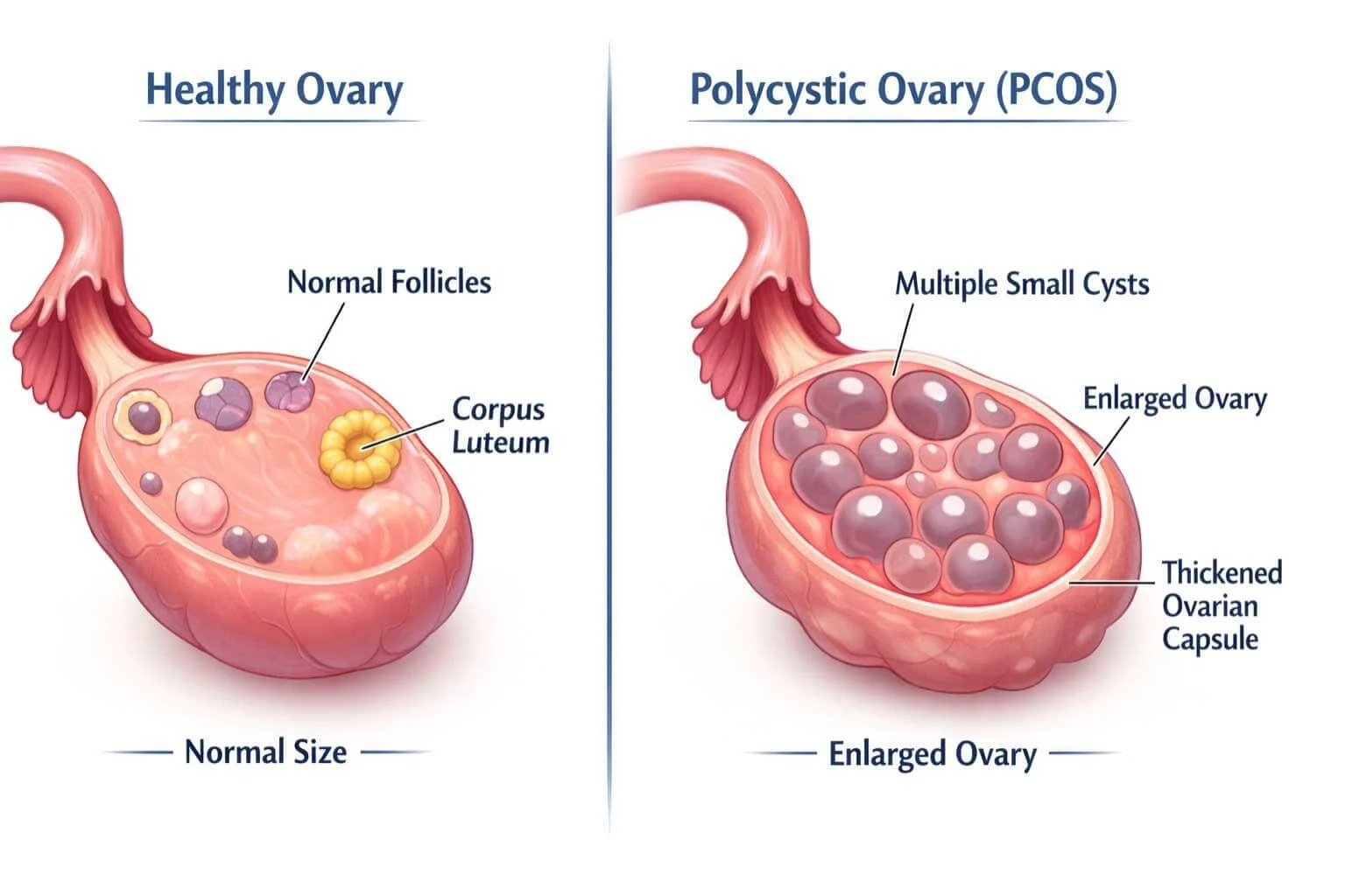 Healthy Vs Pcos Ovary