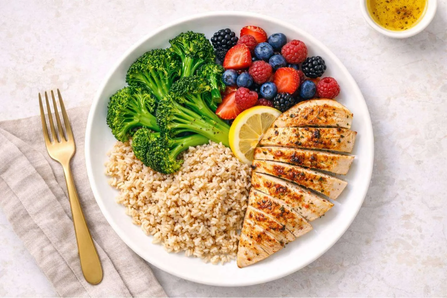 Healthy kidney-friendly meal plate
