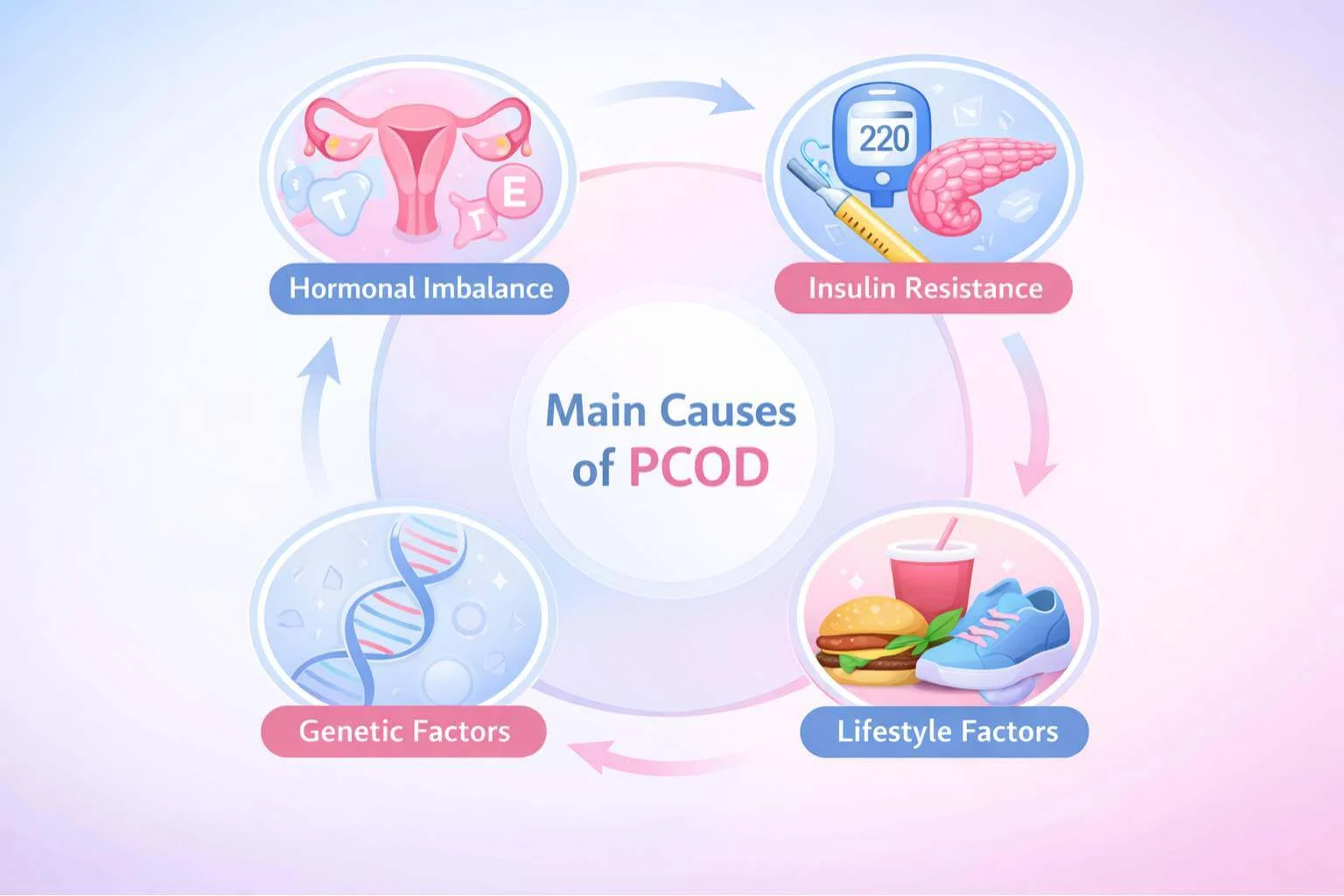 Main causes of PCOD infographic