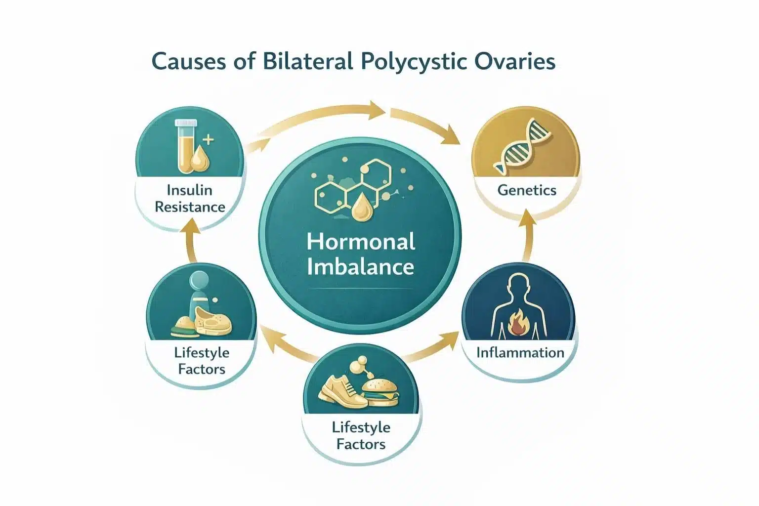 Causes of bilateral polycystic ovaries